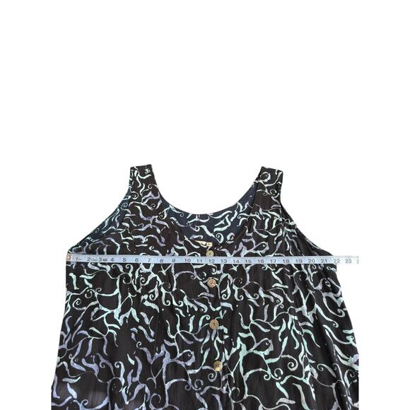 Tropical Group Dress Blue Sleeveless Button Up Hawaiian Beachy Vacation Size XL - Picture 9 of 10